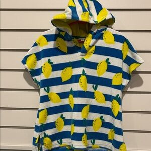 Kids Lemon Print Hooded towel coverup